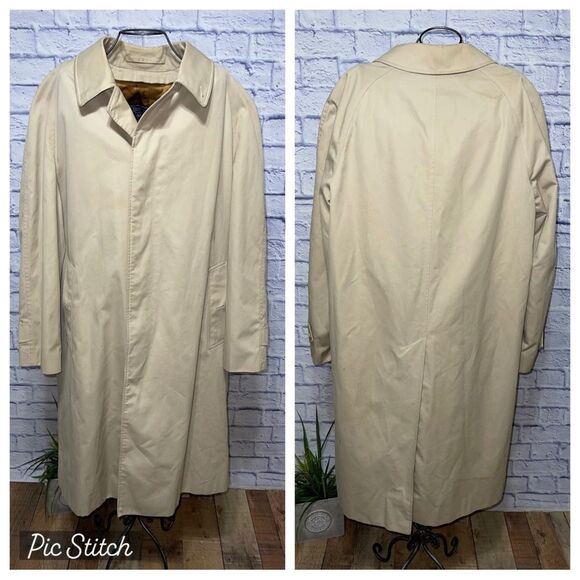 Vintage Burberrys London khaki trench coat size 50 regular - Picture 1 of 14